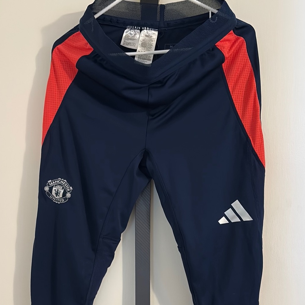 Adidas Mens Navy and Red Manchester United Training Pants